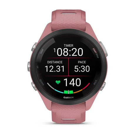 Garmin Forerunner 265S Multisport GPS Smartwatch – Black Bezel with Light Pink Case - Fitness New Zealand
