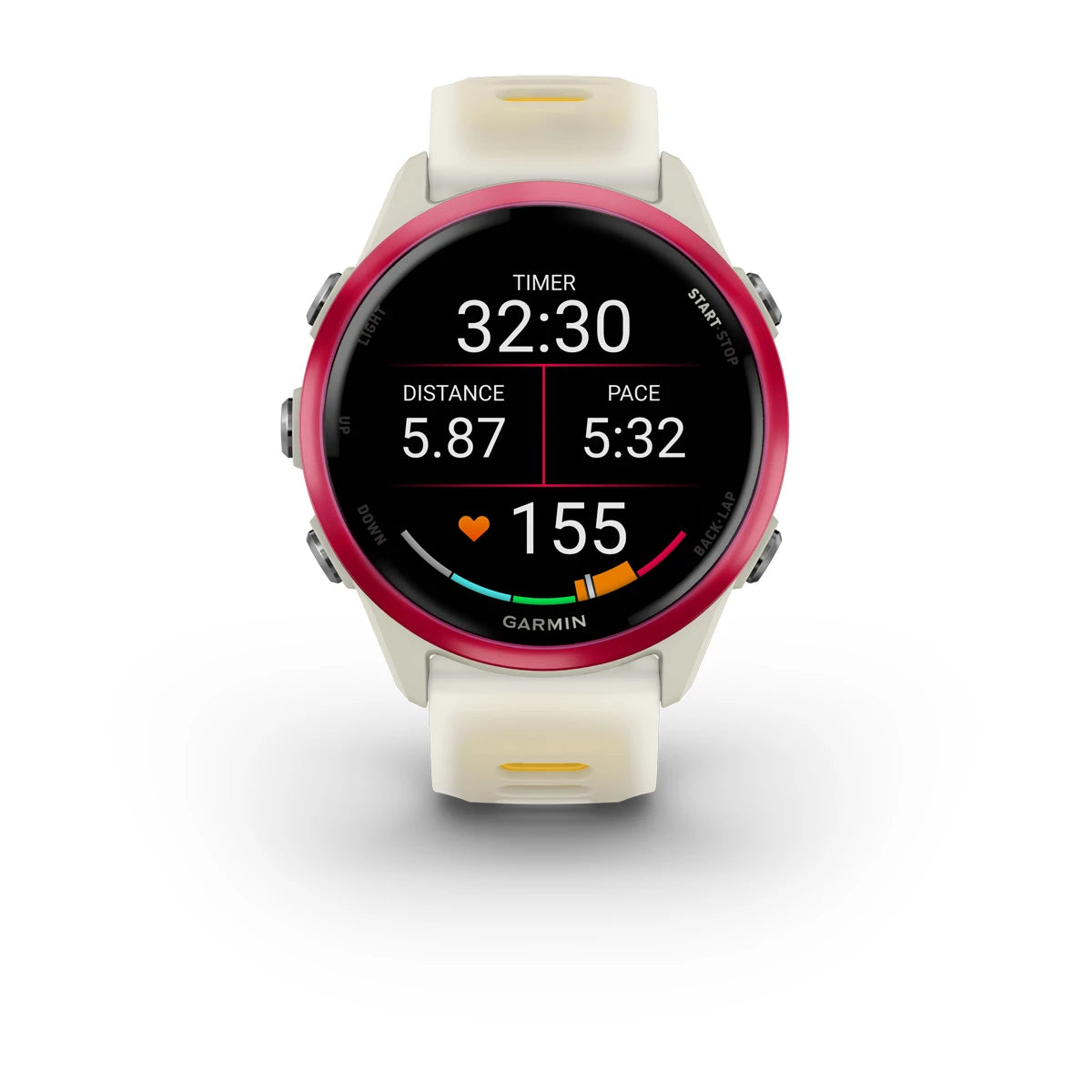 Garmin Forerunner 570 - 42mm Raspberry Aluminum with Translucent Bone/Mango Band