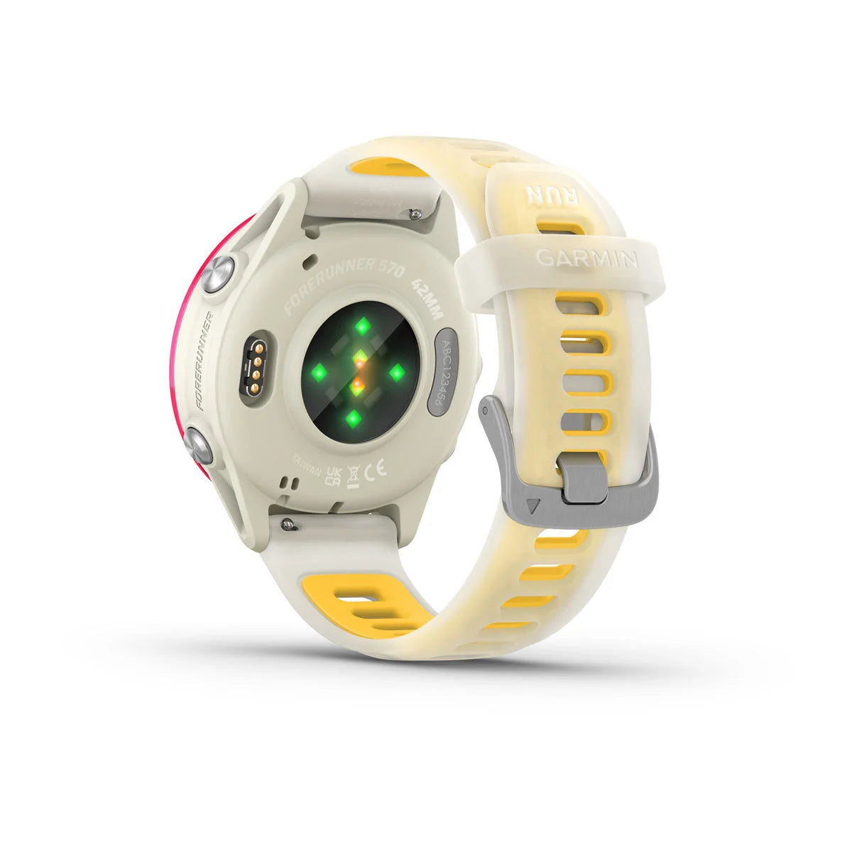 Garmin Forerunner 570 - 42mm Raspberry Aluminum with Translucent Bone/Mango Band