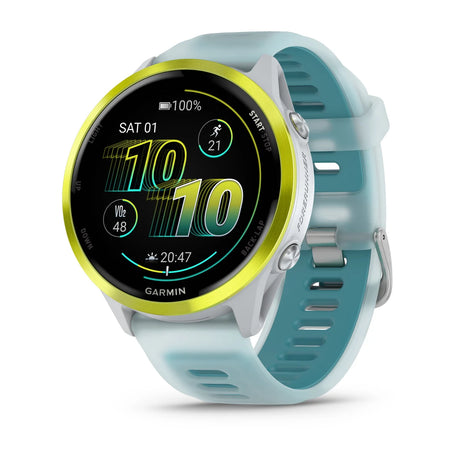 Garmin Forerunner 570 - 47mm - Amp Yellow Aluminum with Translucent Whitestone/Turquoise Band