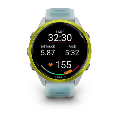 Garmin Forerunner 570 - 47mm - Amp Yellow AluminiumAluminium with Translucent Whitestone/Turquoise Band - Fitness New Zealand