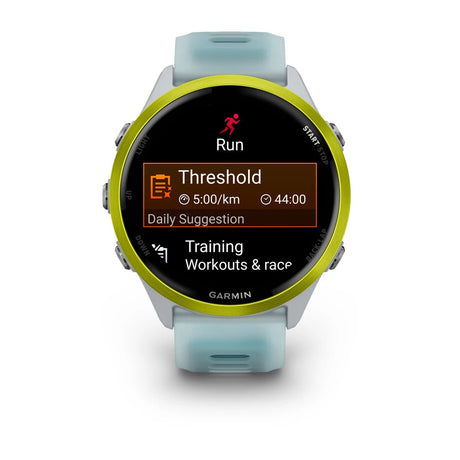 Garmin Forerunner 570 - 47mm - Amp Yellow AluminiumAluminium with Translucent Whitestone/Turquoise Band - Fitness New Zealand