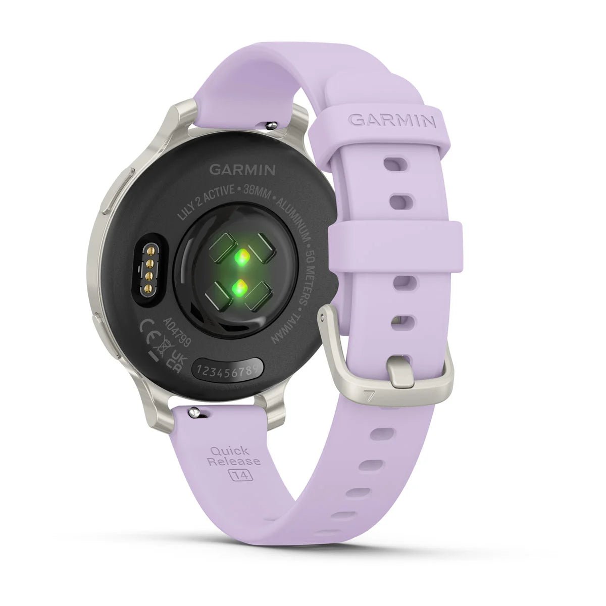 Garmin Lily 2 Active - Silver with Purple Jasmine Silicone Band - Fitness New Zealand