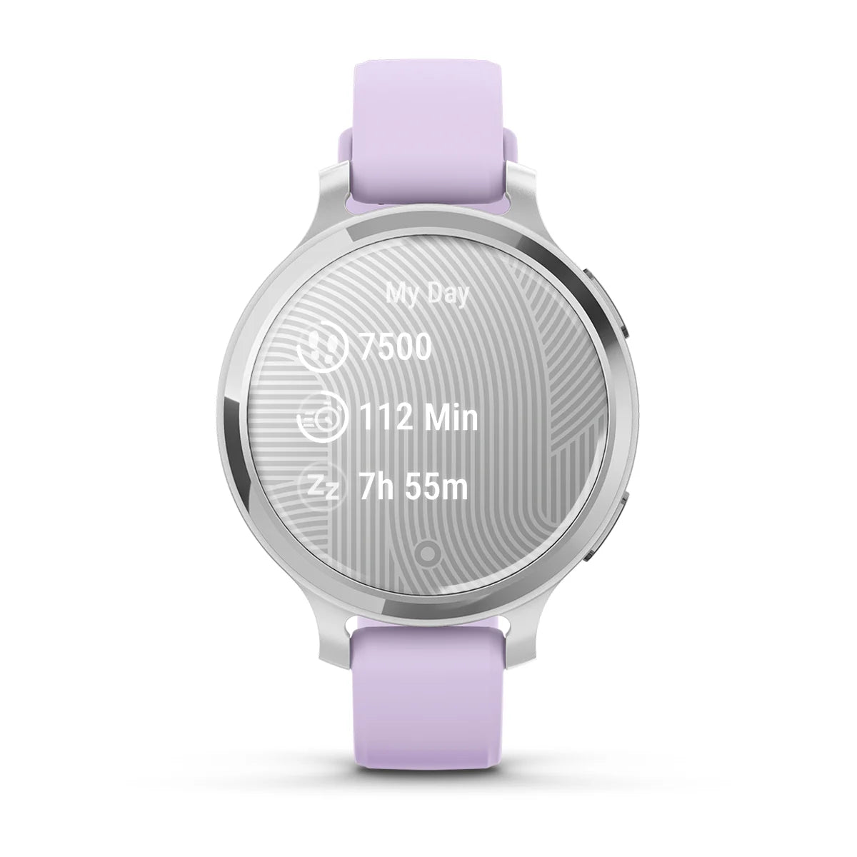 Garmin Lily 2 Active - Silver with Purple Jasmine Silicone Band - Fitness New Zealand