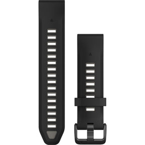 Garmin QuickFit 20 Watch Band, Black/Pebble Grey Silicone - Fitness New Zealand