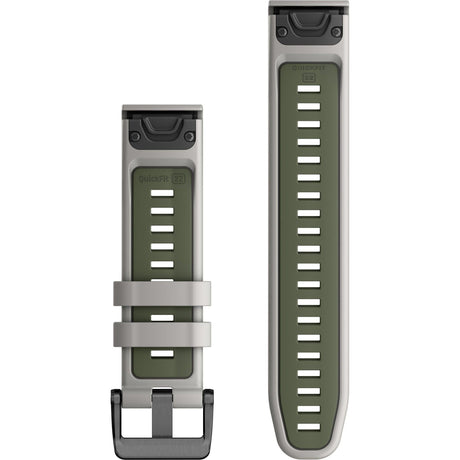 Garmin QuickFit 22 Watch Band – Fog Grey/Moss Silicone - Fitness New Zealand