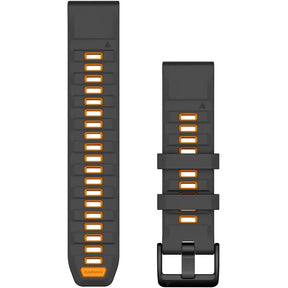 Garmin QuickFit 22 Watch Band – Graphite/Spark Orange Silicone - Fitness New Zealand