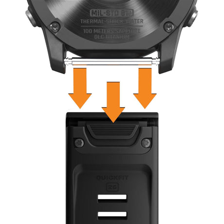 Garmin QuickFit 26 Band – Black Silicone - Fitness New Zealand