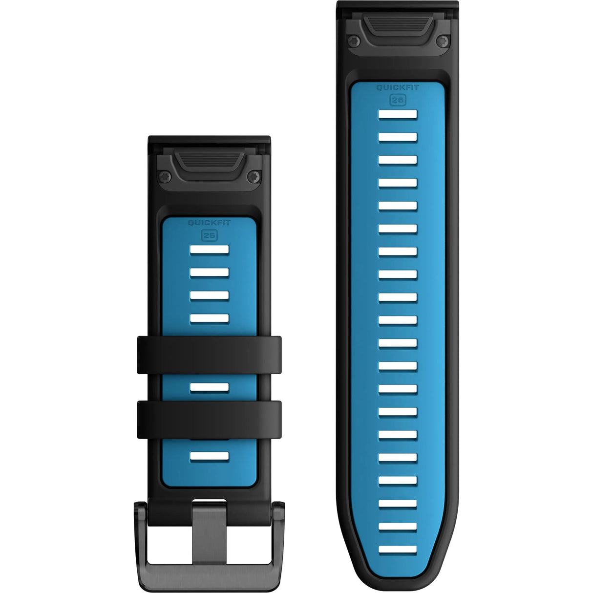 Garmin QuickFit 26 Band – Black/Cirrus Blue Silicone - Fitness New Zealand