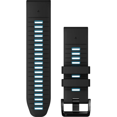 Garmin QuickFit 26 Band – Black/Cirrus Blue Silicone - Fitness New Zealand
