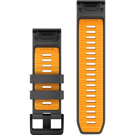 Garmin QuickFit 26 Band – Graphite/Spark Orange Silicone - Fitness New Zealand