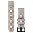 Garmin QuickFit 26 Watch Band – Fog Grey/Ember Orange Silicone - Fitness New Zealand