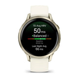 Garmin Venu 4 - 41 mm Lunar Gold with Bone Silicone Band - Fitness New Zealand