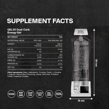 GEL30 Dual - Carb Energy Gel - Fitness New Zealand