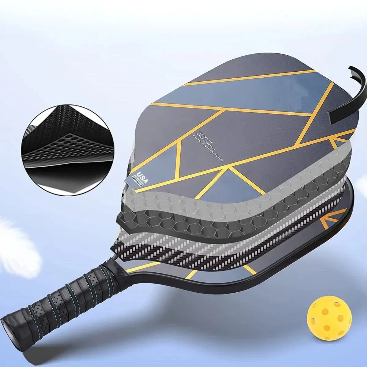 Lightning Pickleball SET 2x Paddles 4x balls - Fitness New Zealand