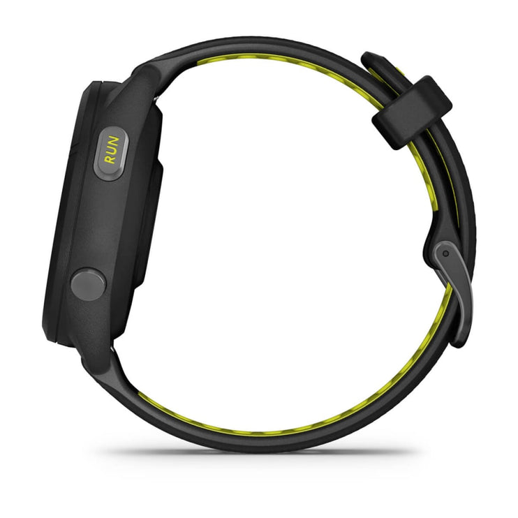 Garmin Forerunner 265S Multisport GPS Smartwatch – Black Bezel and Case with Black/Amp Yellow Silicone Band
