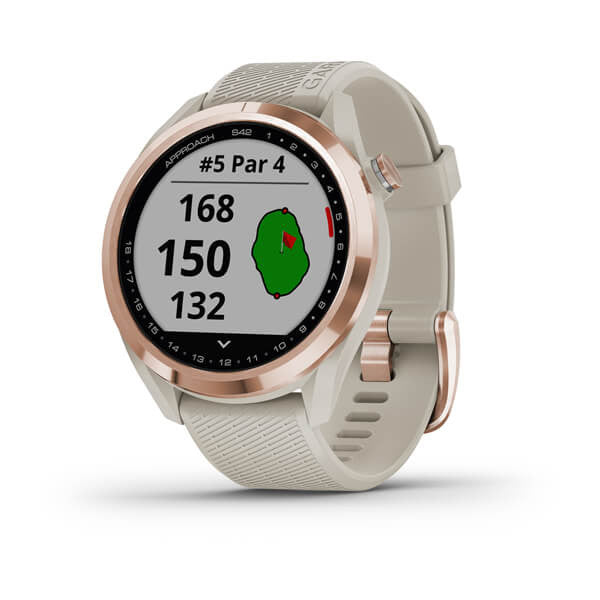 Garmin Approach S42 Golf Watch – Rose Gold with Light Sand Band