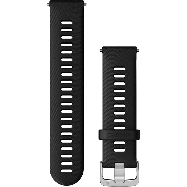 Quick Release Band 22 mm – Black with Silver Hardware