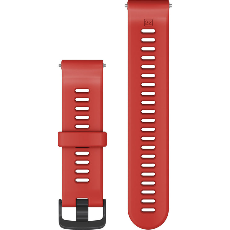 Forerunner Watch Band (22 mm), Magma Red with Black Hardware