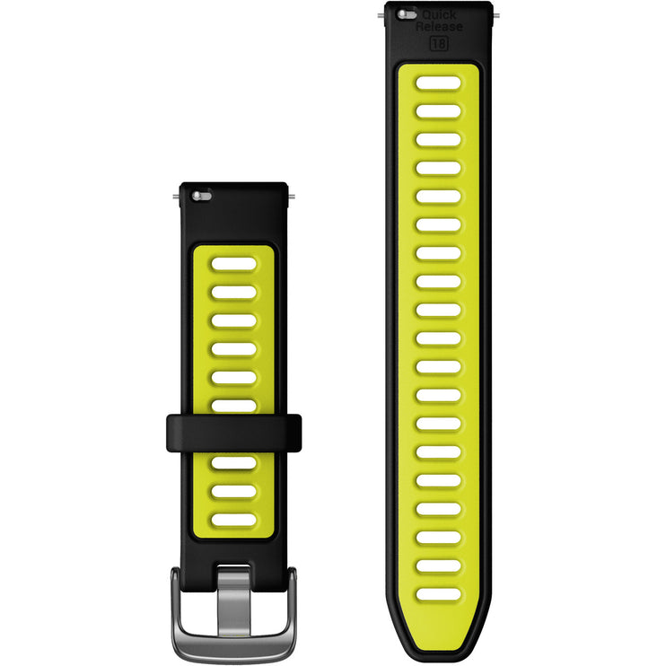 Garmin Quick Release Band (18 mm) – Black/Amp Yellow with Slate Hardware