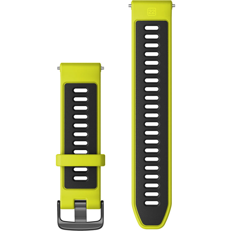 Forerunner Watch Band (22 mm), Amp Yellow/Black with Slate Hardware