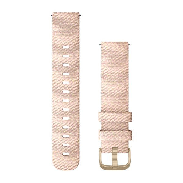 Garmin Quick Release 20mm – Blush Pink Woven Nylon with Light Gold Hardware