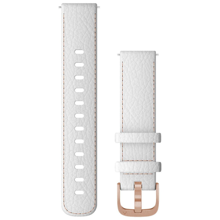 Garmin Quick Release Bands (18 mm), White Leather with Rose Gold Hardware