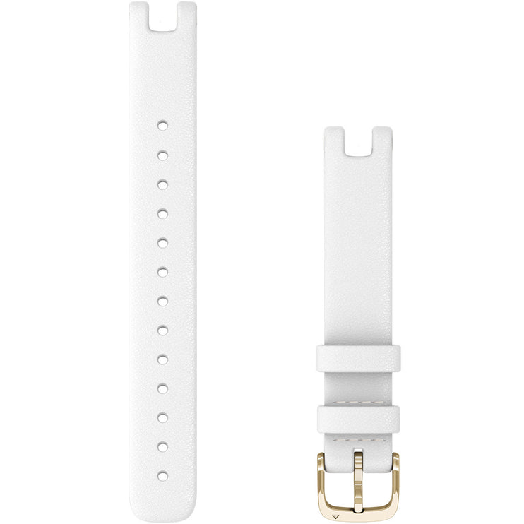 Garmin Lily Band (14 mm) White Italian Leather with Cream Gold Hardware