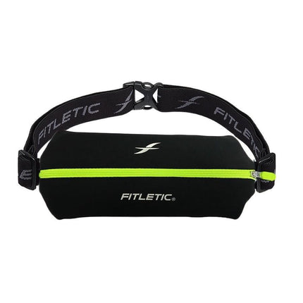 Fitletic Mini Sport Belt Runners Pouch – Black/Green Zipper