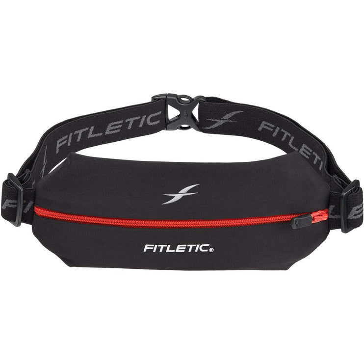 Fitletic Mini Sport Belt Runners Pouch – Black/Red Zip