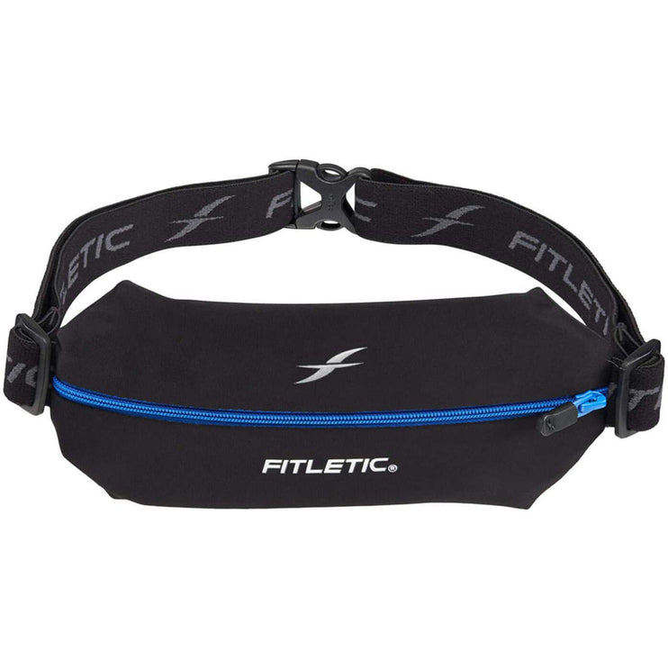 Fitletic Mini Sport Belt Runners Pouch – Black/Blue Zip