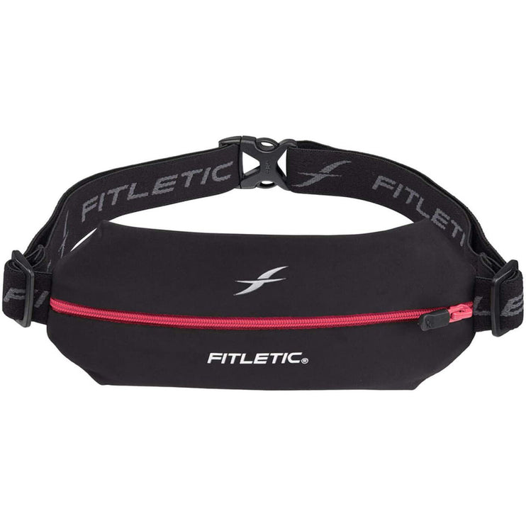 Fitletic Mini Sport Belt Runners Pouch – Black/Pink Zip