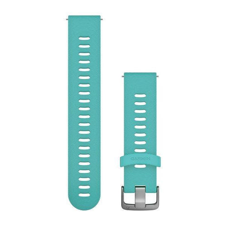 Quick Release Band 20mm – Aqua Silicone Band with Silver Hardware - Fitness New Zealand