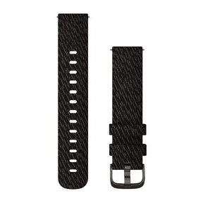 Quick Release Band 20mm – Black Pepper Woven Nylon with Slate Hardware - Fitness New Zealand