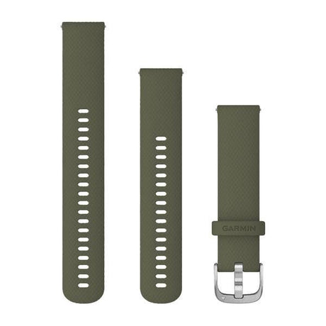Quick Release Band 20mm – Moss with Silver Hardware - Fitness New Zealand