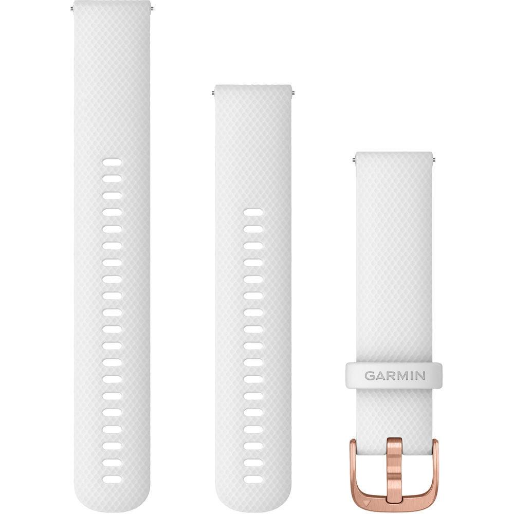 Quick Release Band 20mm – White with Rose Gold Hardware - Fitness New Zealand