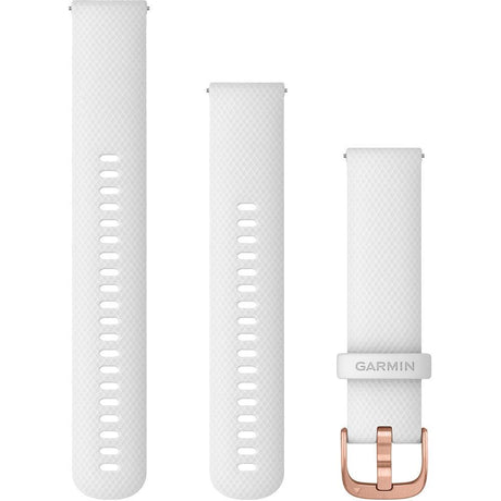 Quick Release Band 20mm – White with Rose Gold Hardware - Fitness New Zealand