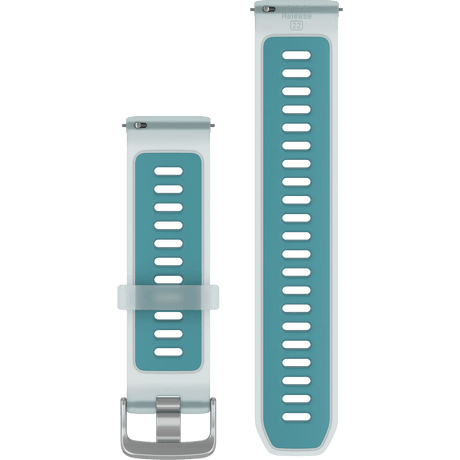 Quick Release Band (22 mm), Translucent Whitestone/Turquoise with Silver Hardware - Fitness New Zealand
