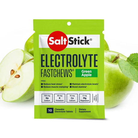 Saltstick FastChews - Pack of 10 Chewable Electrolytes - Green Apple - Fitness New Zealand