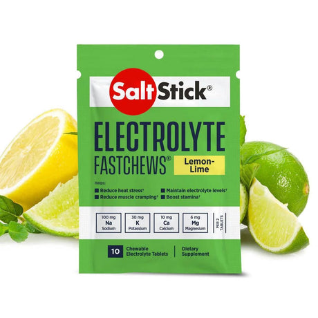 SaltStick FastChews - Pack of 10 Chewable Electrolytes - Lemon - Lime - Fitness New Zealand