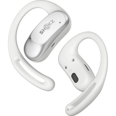 SHOKZ OpenFit Air True Wireless Open - Ear Headphones (White) - Fitness New Zealand