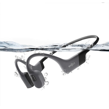 SHOKZ OpenSwim Pro Bone - Conduction Open - Ear Sport Headphones (Grey) - Fitness New Zealand