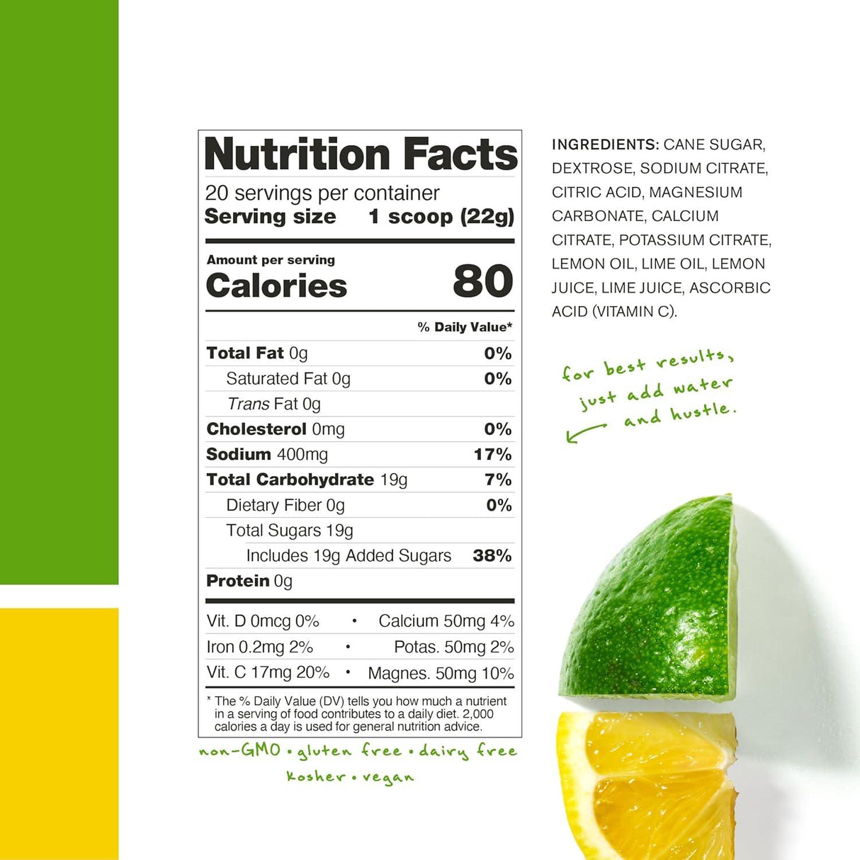Skratch Labs Hydration Drink Mix - Lemon + Lime - Fitness New Zealand
