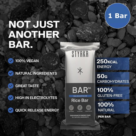 Styrkr BAR50 Date, Almond & Sea Salt Energy Bar - Fitness New Zealand