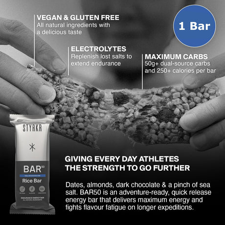 Styrkr BAR50 Date, Almond & Sea Salt Energy Bar - Fitness New Zealand