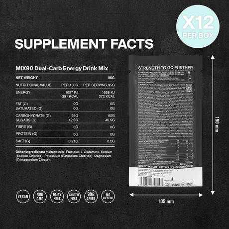 Styrkr Energy Drink Mix90 Dual - Carb - Box of 12 - Fitness New Zealand