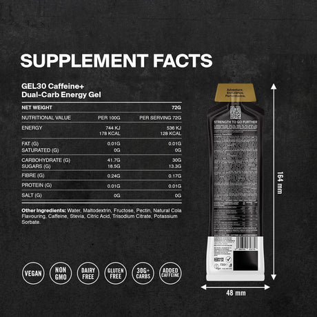 Styrkr Gel30 Caffeine Dual - Carb Energy Gel - Fitness New Zealand