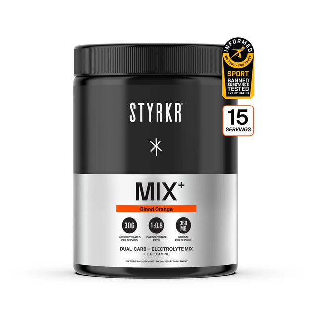 Styrkr MIX+ Blood Orange: Dual - Carb & Electrolyte Mix - 555g - Fitness New Zealand