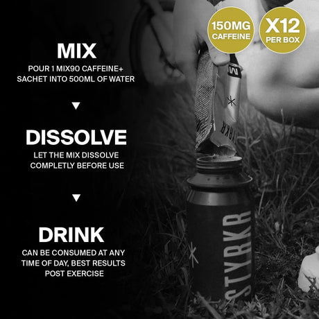 Styrkr Mix90 Caffeine Dual - Carb Energy Drink Mix - 12 of Box - Fitness New Zealand