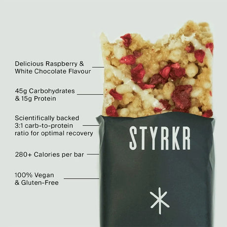 Styrkr Recovery Bar BAR+ Raspberry & White Chocolate - Fitness New Zealand